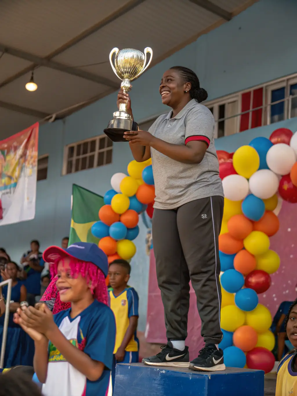 A picture of CLUB CIOTADEN members receiving awards after a tournament, celebrating achievements and fostering a sense of accomplishment.